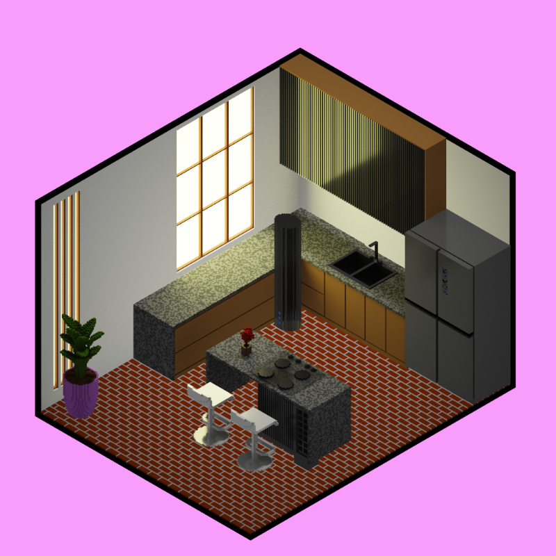 Isometric kitchen #1 static token preview