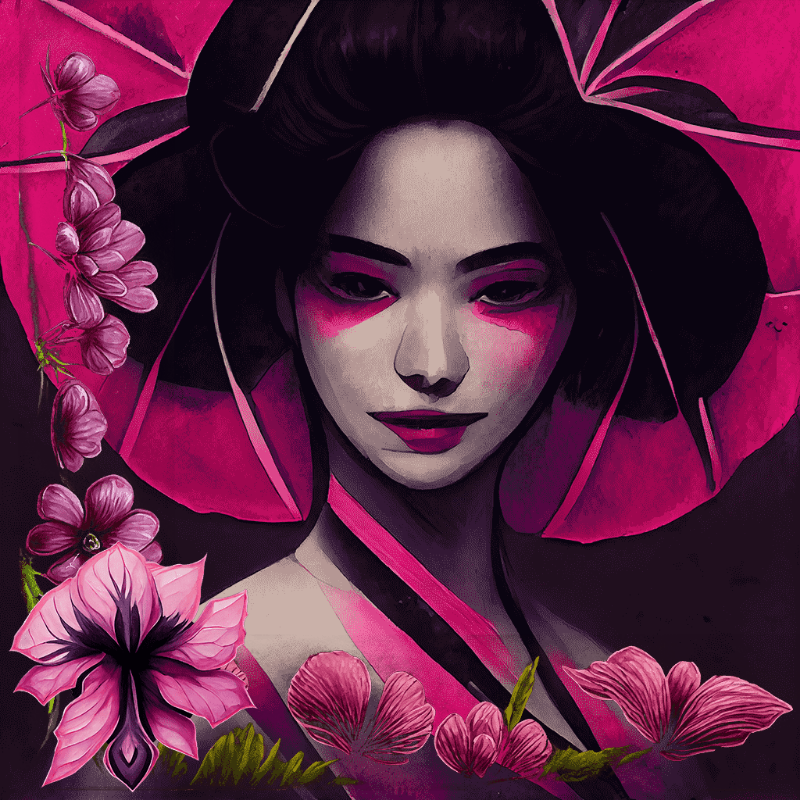 Geisha in Magenta #4 static token preview