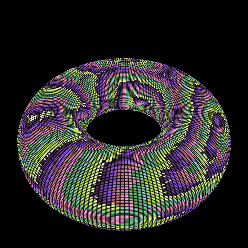 Reaction Diffusion on a Torus #19 static token preview