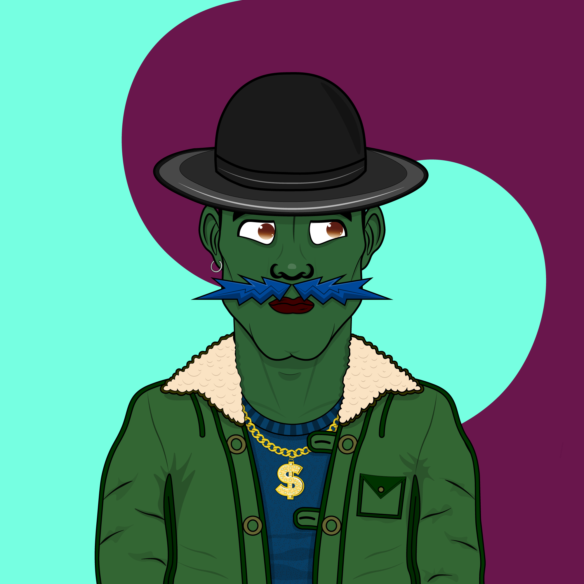 Mustachioed #25 static token preview