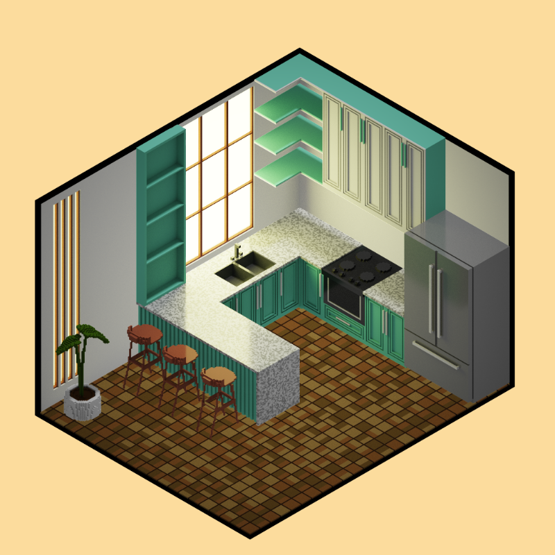 Isometric kitchen #2 static token preview