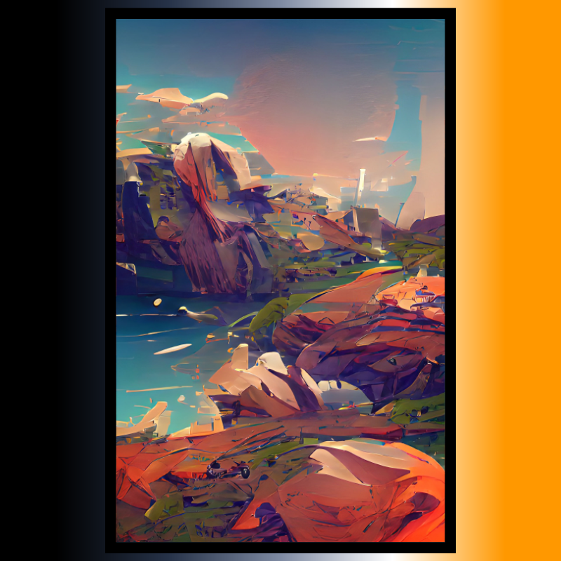Framed landscape SciFy Art A.I #4 static token preview