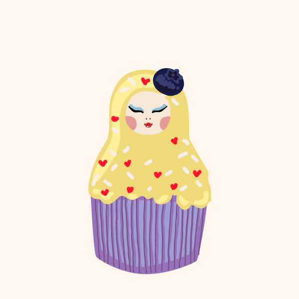 Cute Matryoshka Doll Cupcake Series #1 static token preview