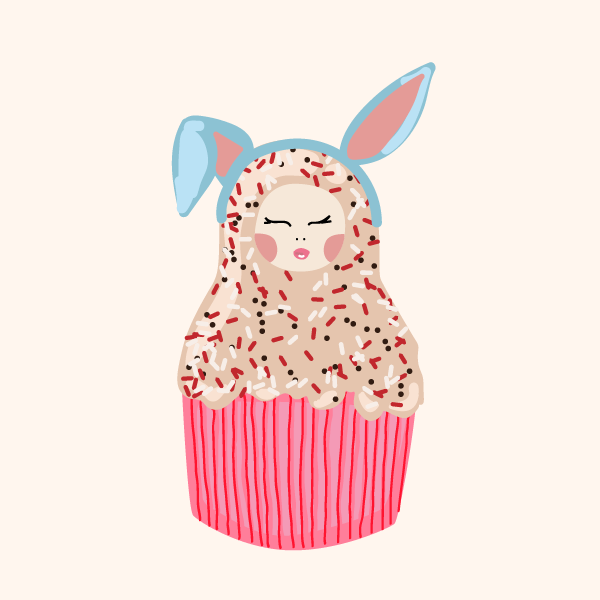 Cute Matryoshka Doll Cupcake Series #7 static token preview