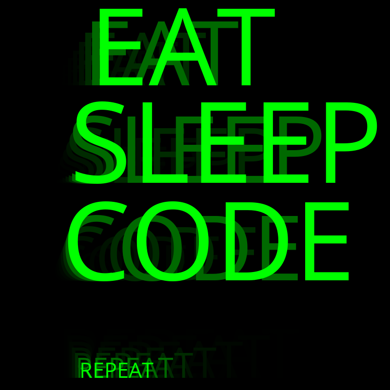 Eat Sleep Code Repeat #23 static token preview