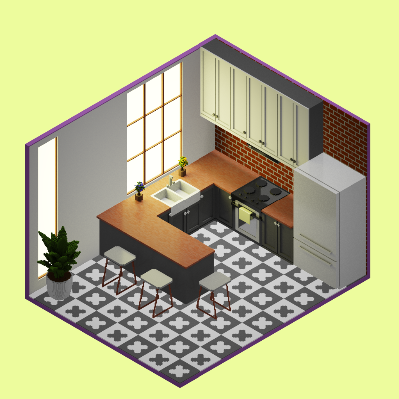 Isometric kitchen #19 static token preview