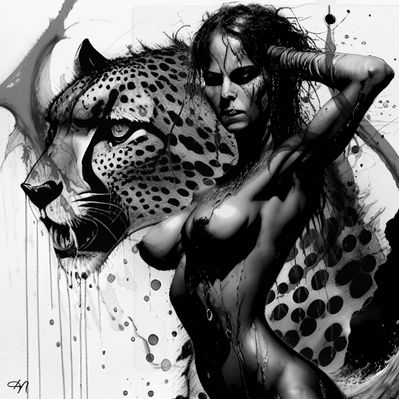 Wild Girl and Cheetah #1 static token preview