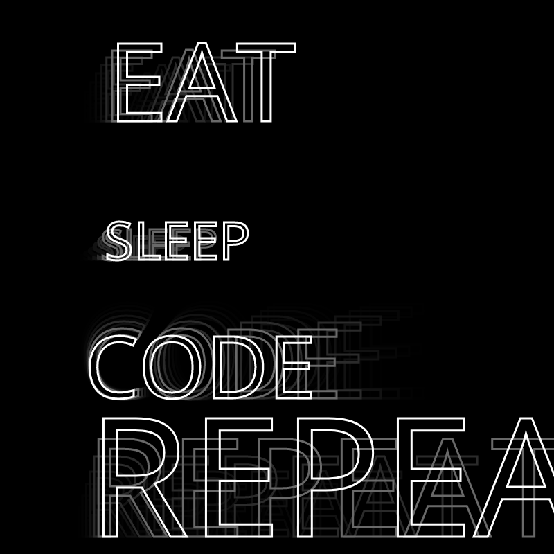 Eat Sleep Code Repeat #4 static token preview