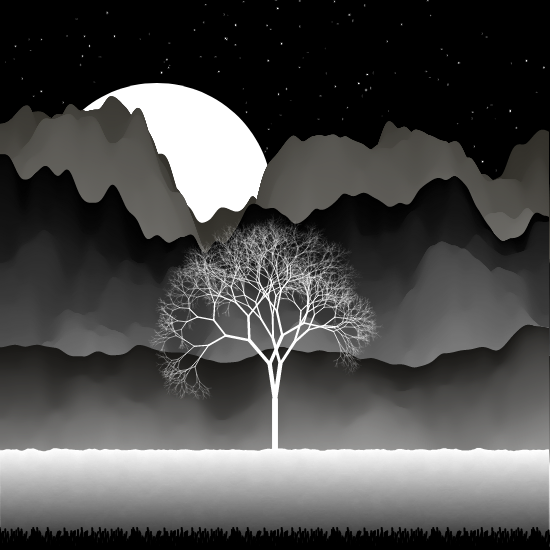 B&W Landscape #3 static token preview