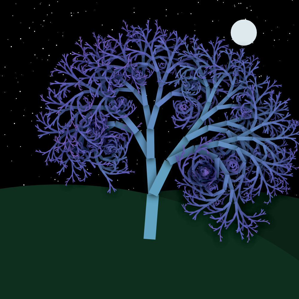 Moonlit Trees of Iterative Fractal Chaos #6 static token preview