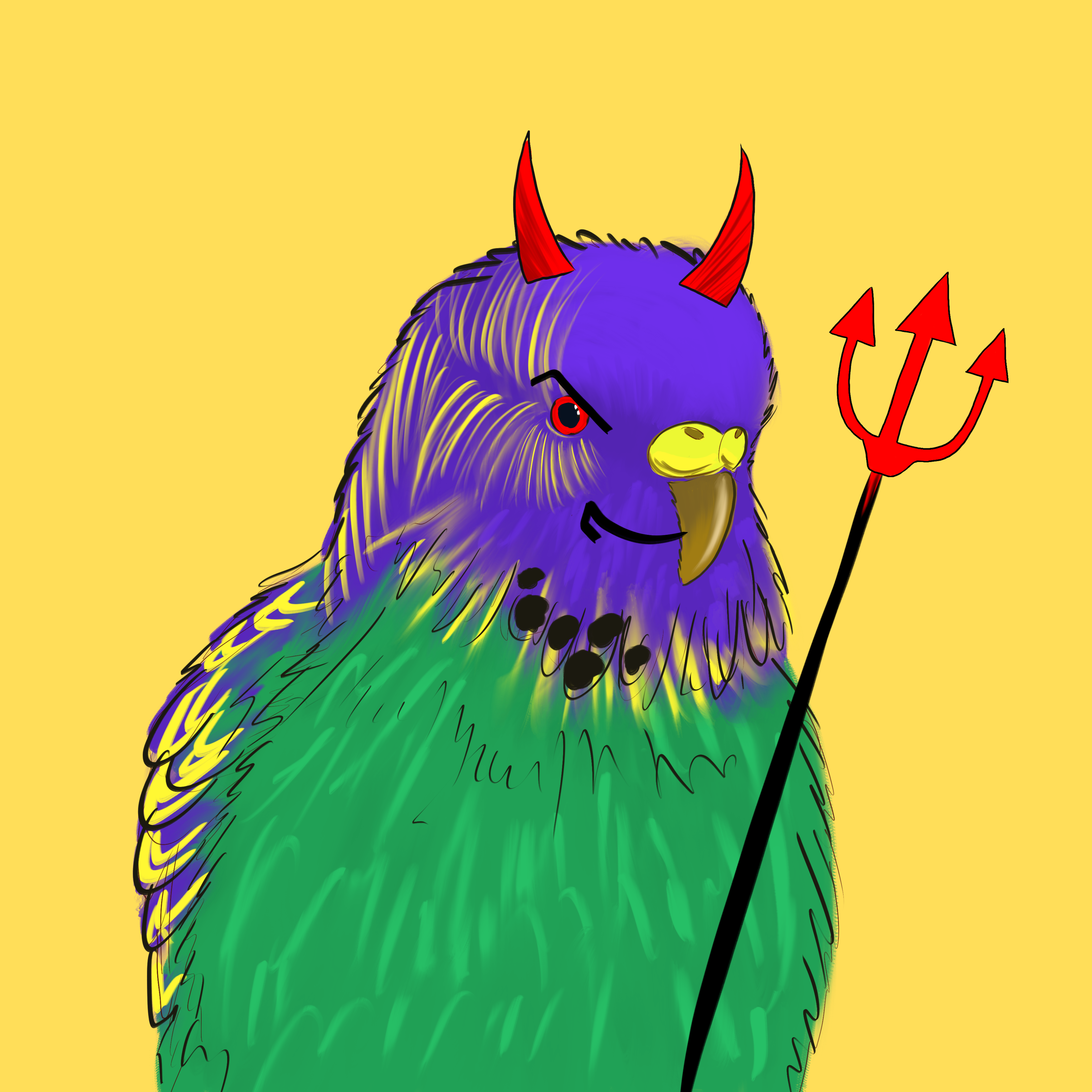 Neon Parrot #3 static token preview