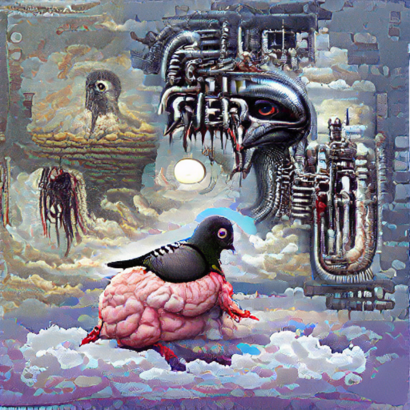 Pigeon Sat on a Brain Reflecting Existence #5 static token preview