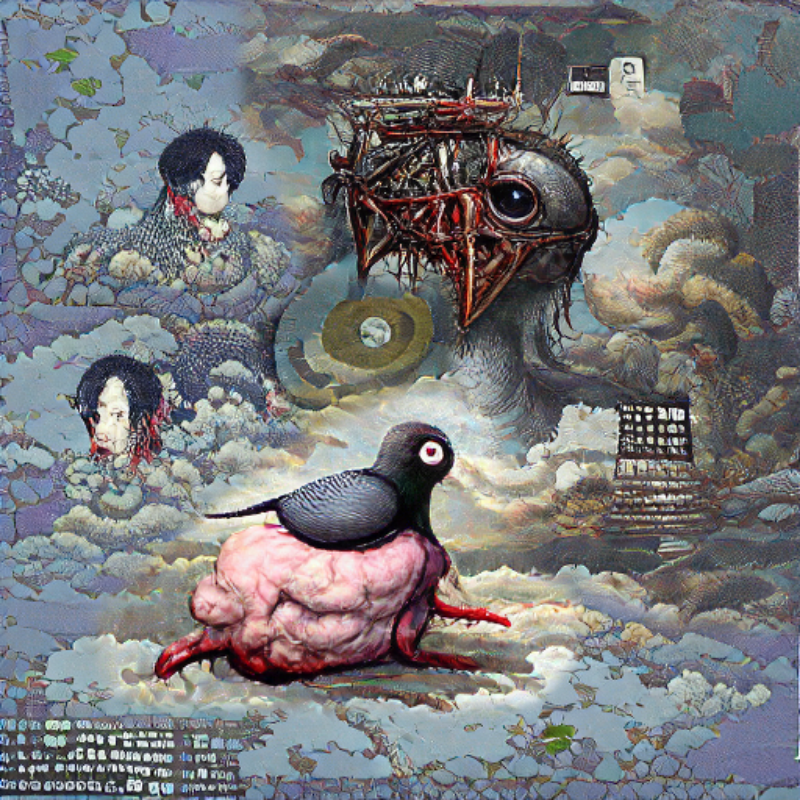 Pigeon Sat on a Brain Reflecting Existence #8 static token preview