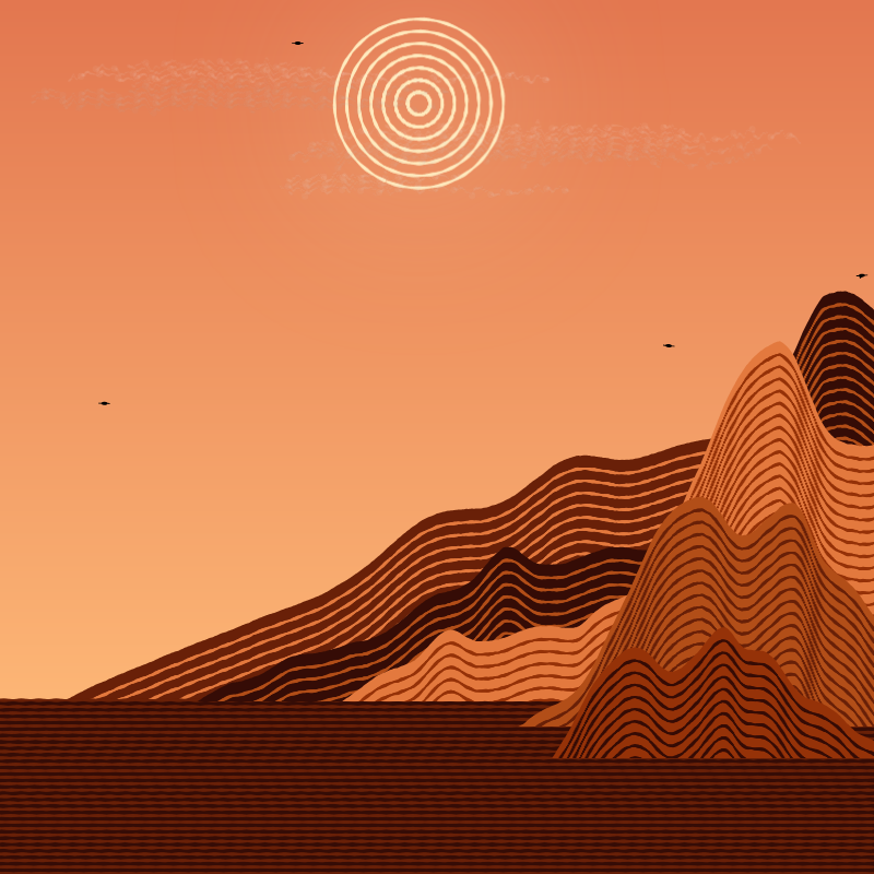 Painted Mountain Sunset #23 static token preview