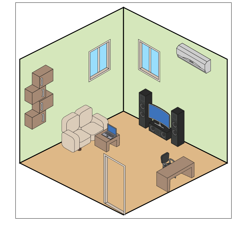 Isometric Living Room Interior #6 static token preview