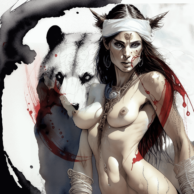 Wild Girl and Bear #1 static token preview
