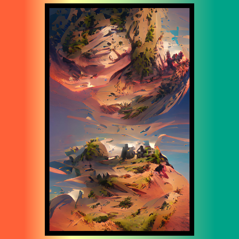 Framed landscape SciFy Art A.I #9 static token preview