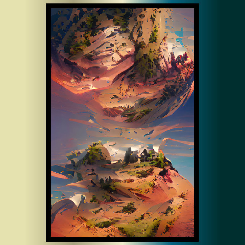 Framed landscape SciFy Art A.I #23 static token preview