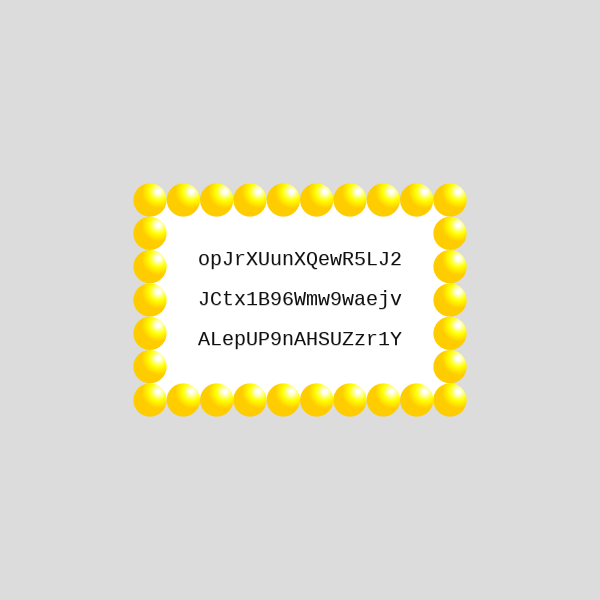 Frame of the operation hash #16 static token preview