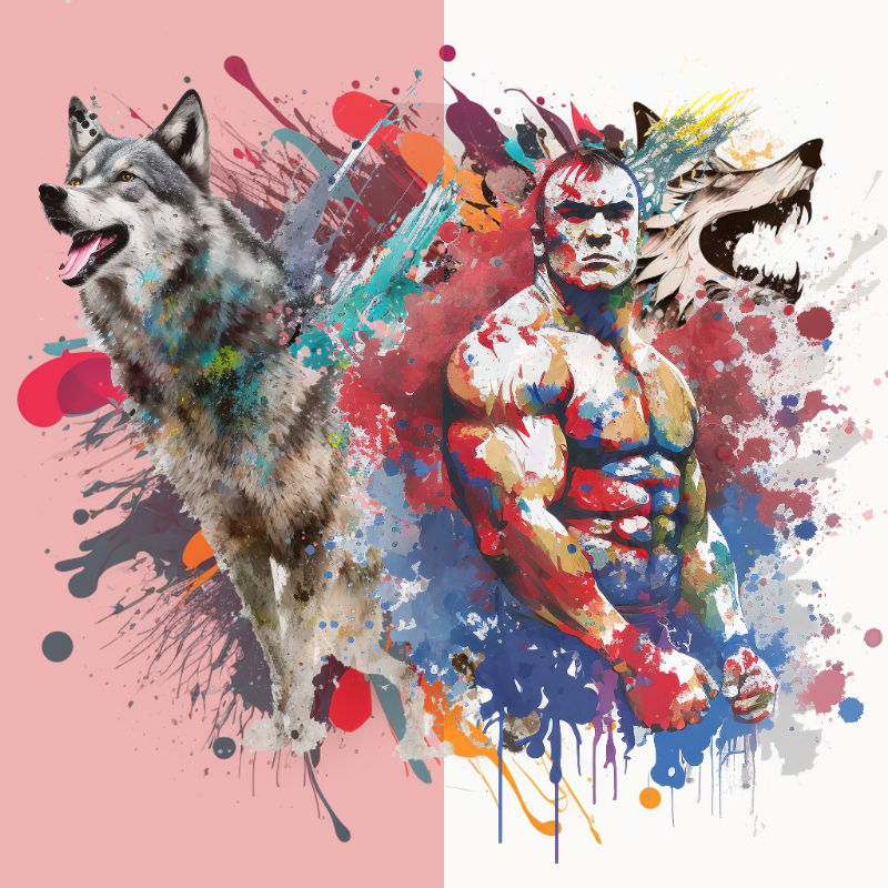 The Wolf and The Wrestler Bloke #17 static token preview