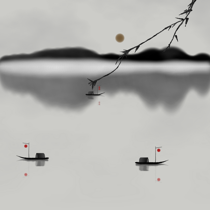 Lakes and Mountains Ink Painting #42 static token preview
