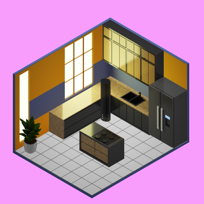Isometric kitchen #11 static token preview