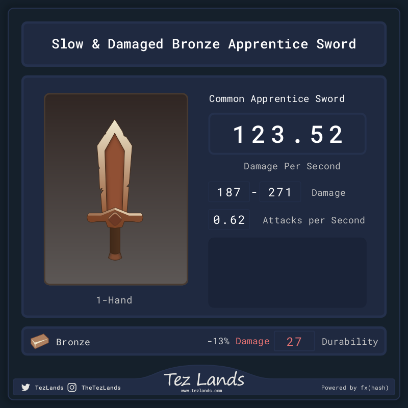 Tez Lands - Apprentice Sword #5 static token preview