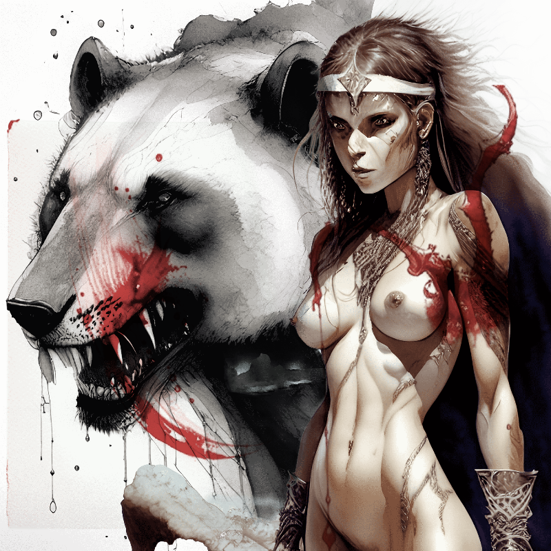 Wild Girl and Bear #3 static token preview