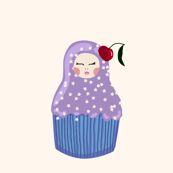 Cute Matryoshka Doll Cupcake Series #8 static token preview