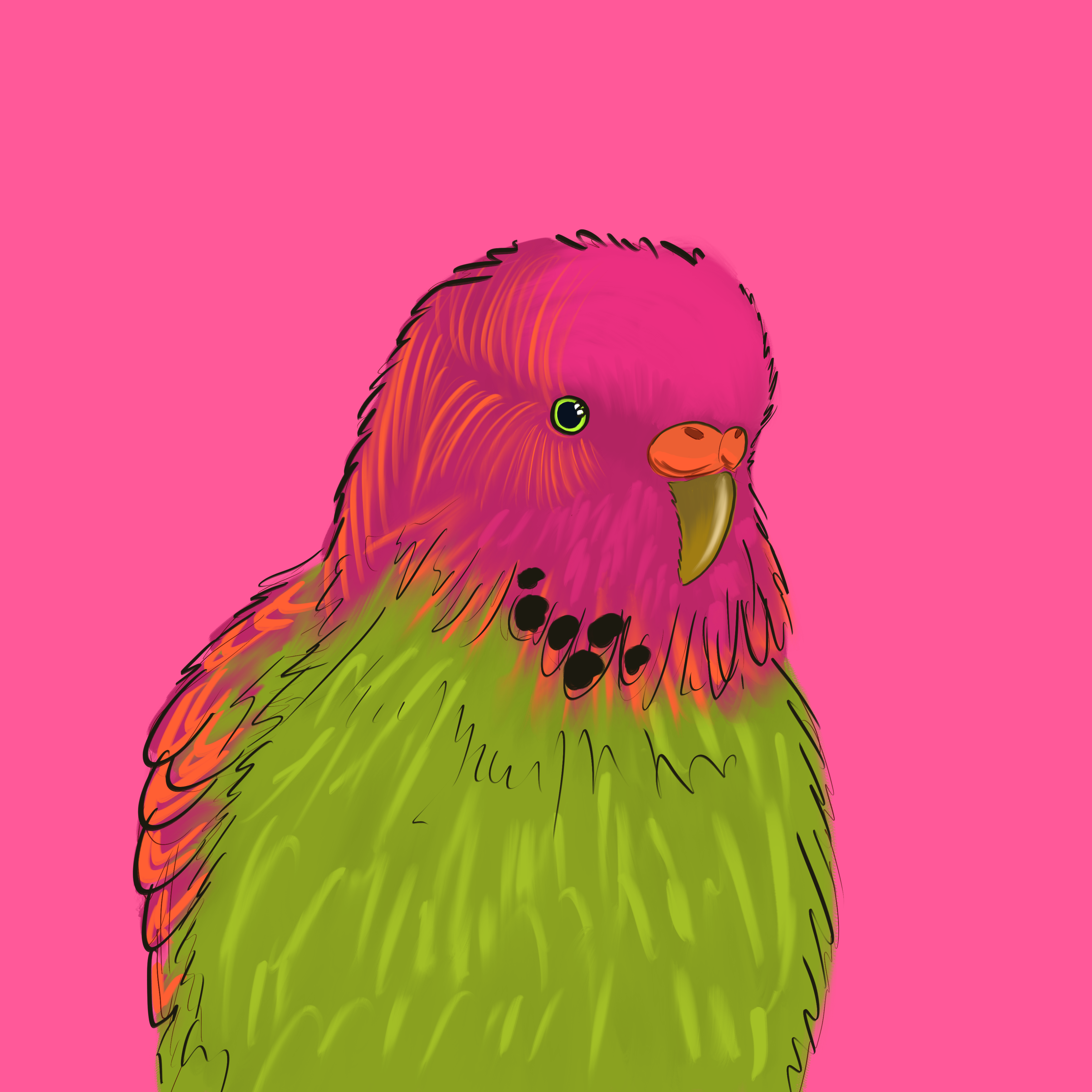 Neon Parrot #13 static token preview