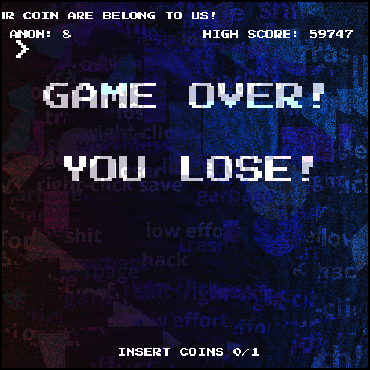 GAME OVER! #3 static token preview