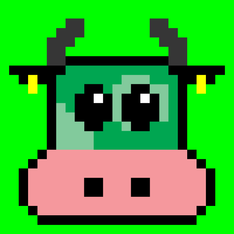 pixel cow #24 static token preview