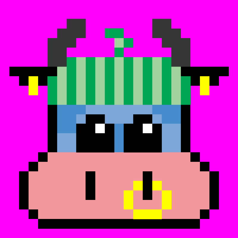 pixel cow #10 static token preview