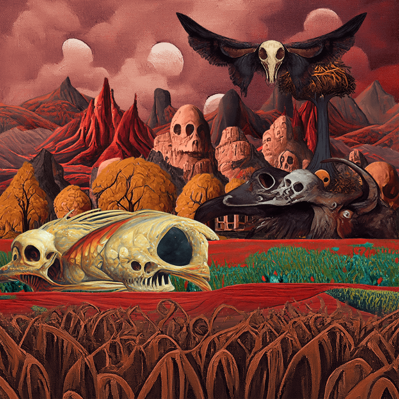 Skull Birds and Fishes #20 static token preview
