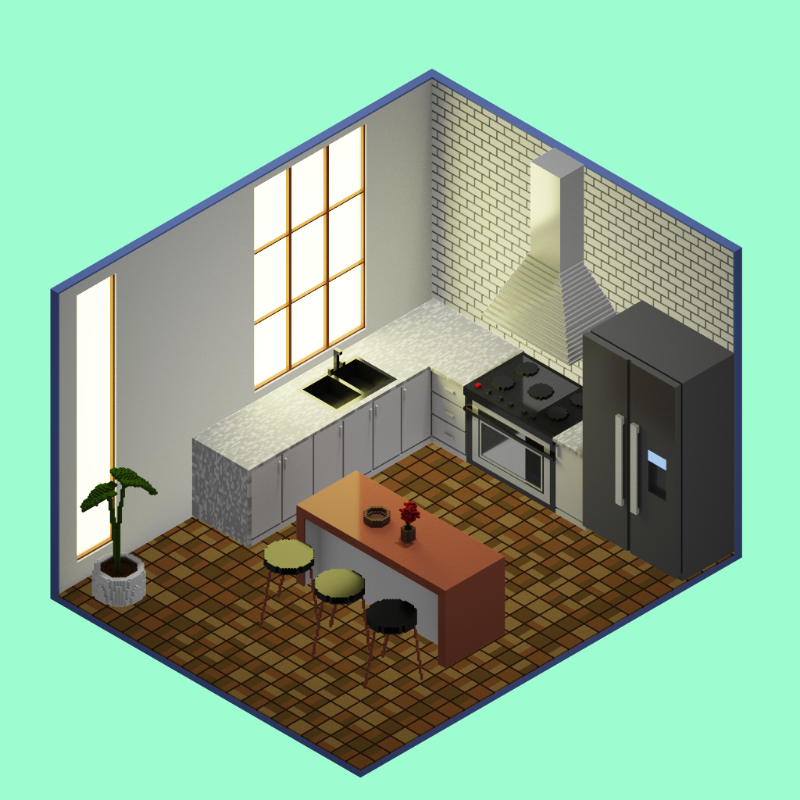 Isometric kitchen #22 static token preview