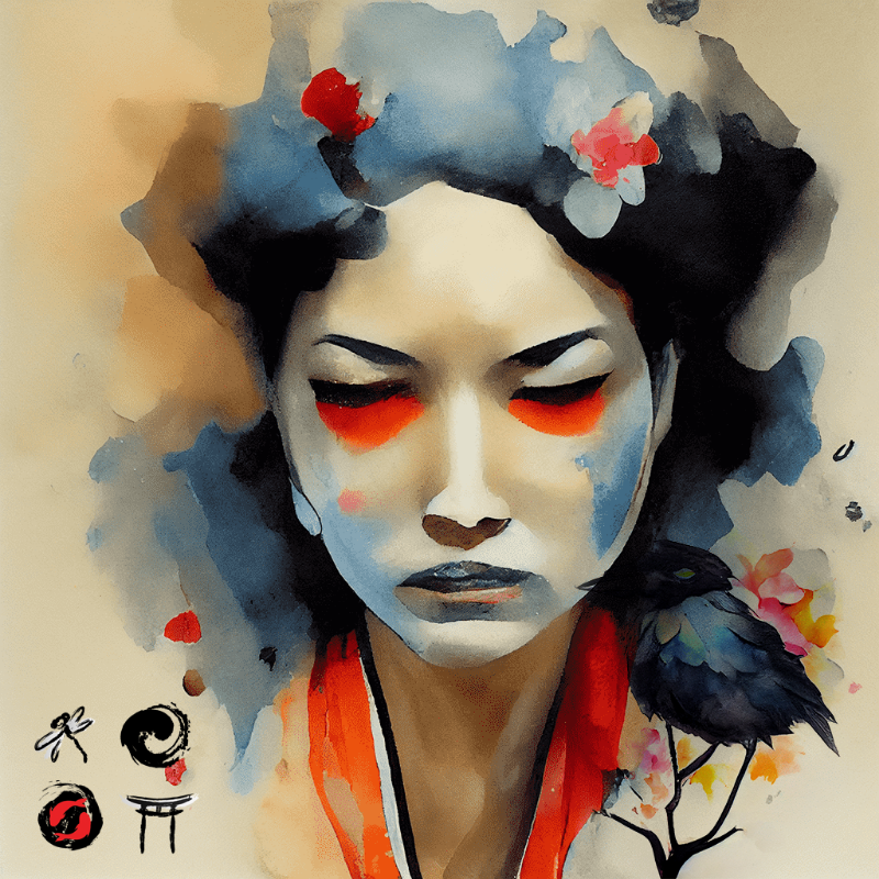 Geisha And Bird #10 static token preview