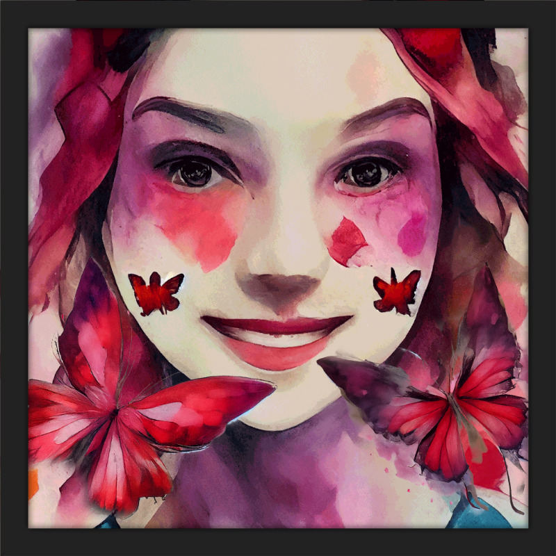 Alice and Magenta Butterflies #7 static token preview
