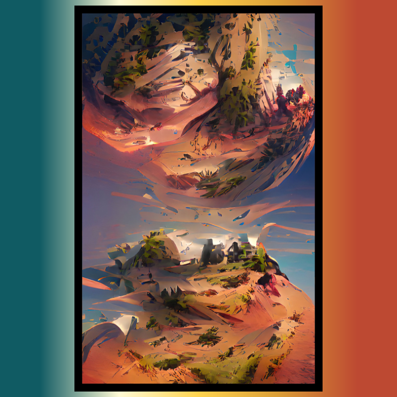 Framed landscape SciFy Art A.I #15 static token preview