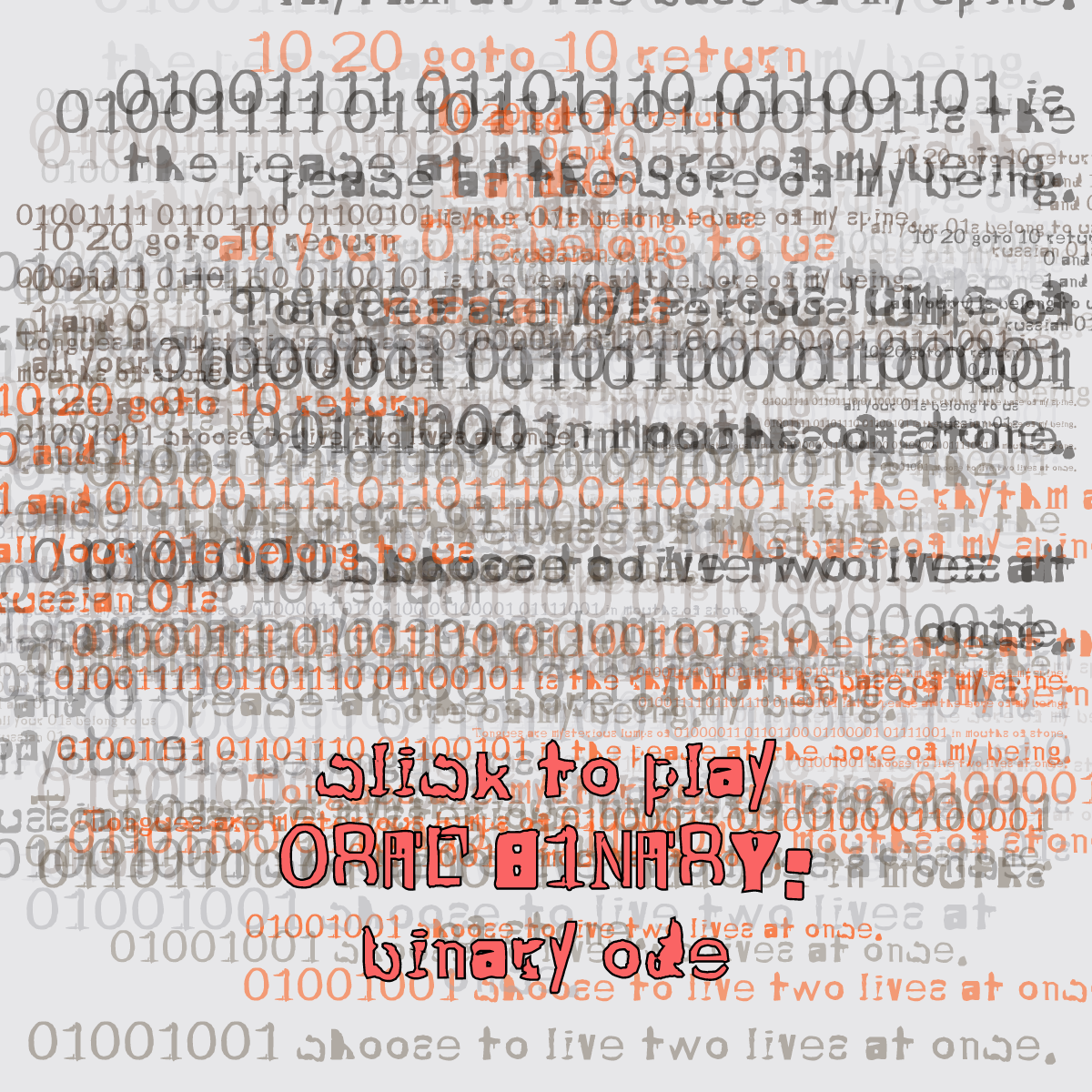 0RAL B1NARY: “BINARY ODE” #24 static token preview