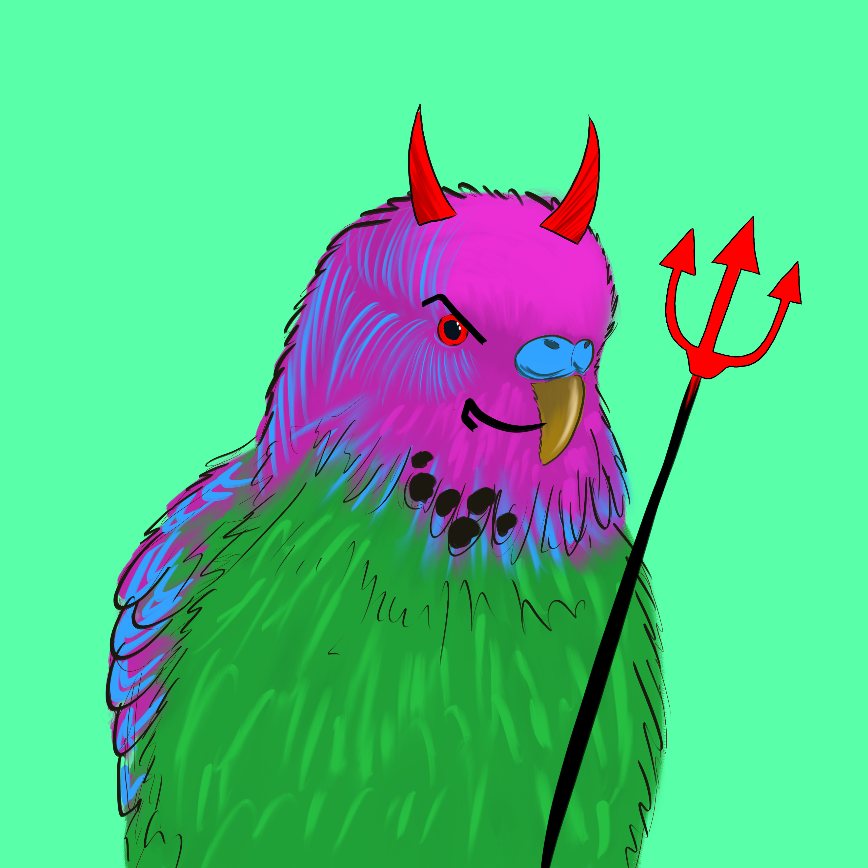 Neon Parrot #6 static token preview