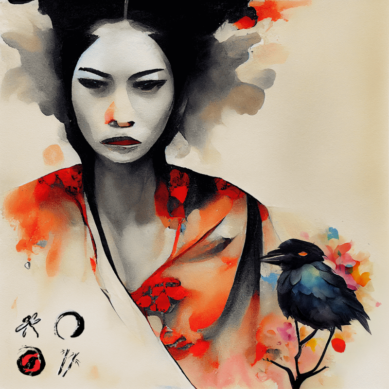 Geisha And Bird #1 static token preview
