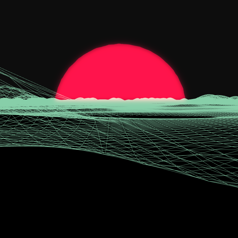 Generative Retrowave Field #7 static token preview
