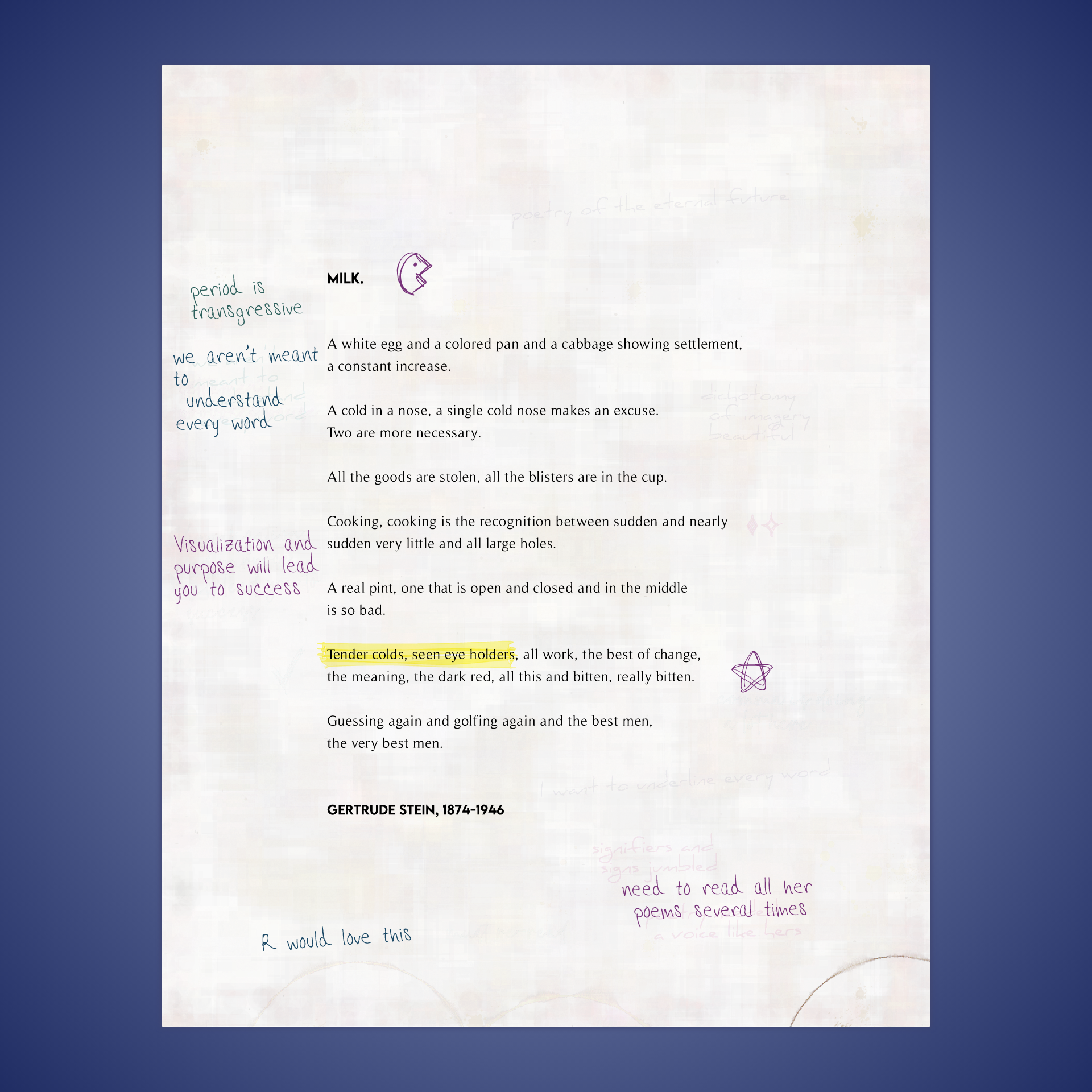 MILK. by Gertrude Stein #2 static token preview