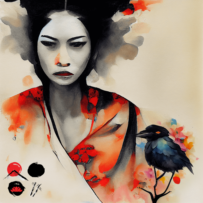 Geisha And Bird #7 static token preview