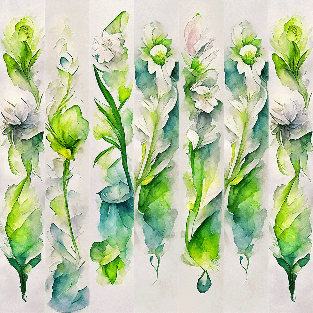 AI Green Flowers #5 static token preview