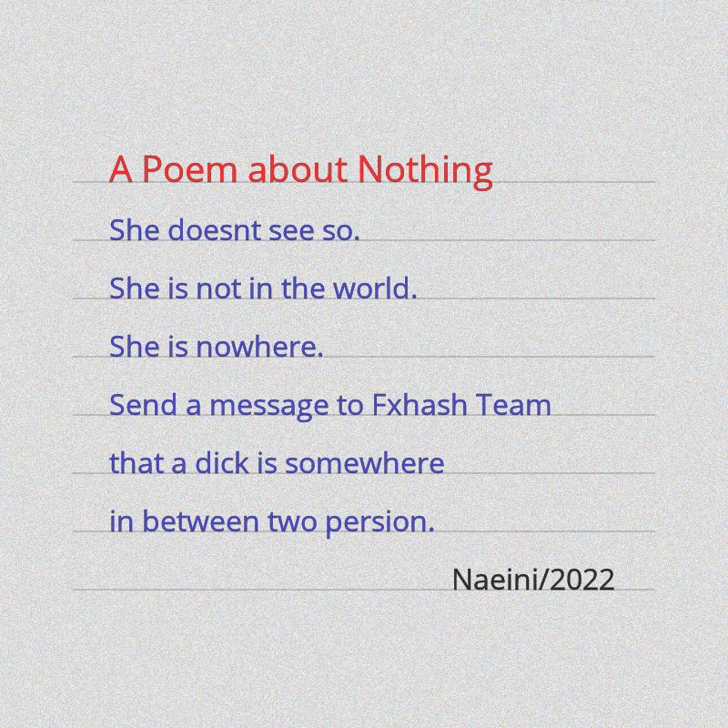 A Poem about Nothing #2 static token preview