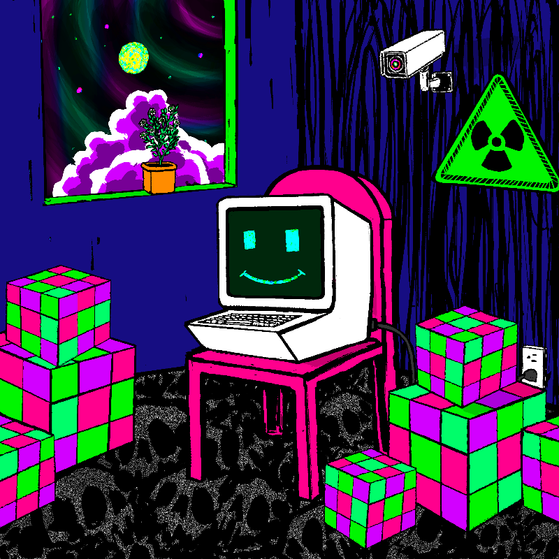 pink chair in the blue room #26 static token preview