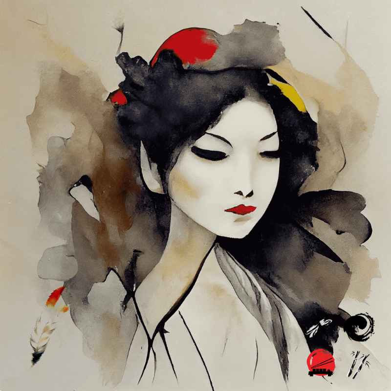 Geisha and feather #13 static token preview
