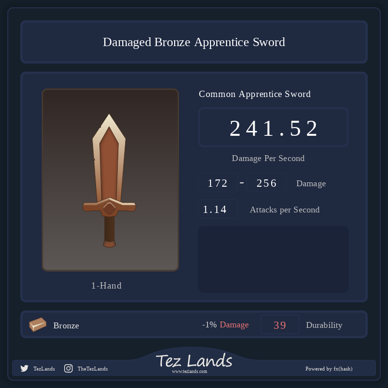Tez Lands - Apprentice Sword #19 static token preview
