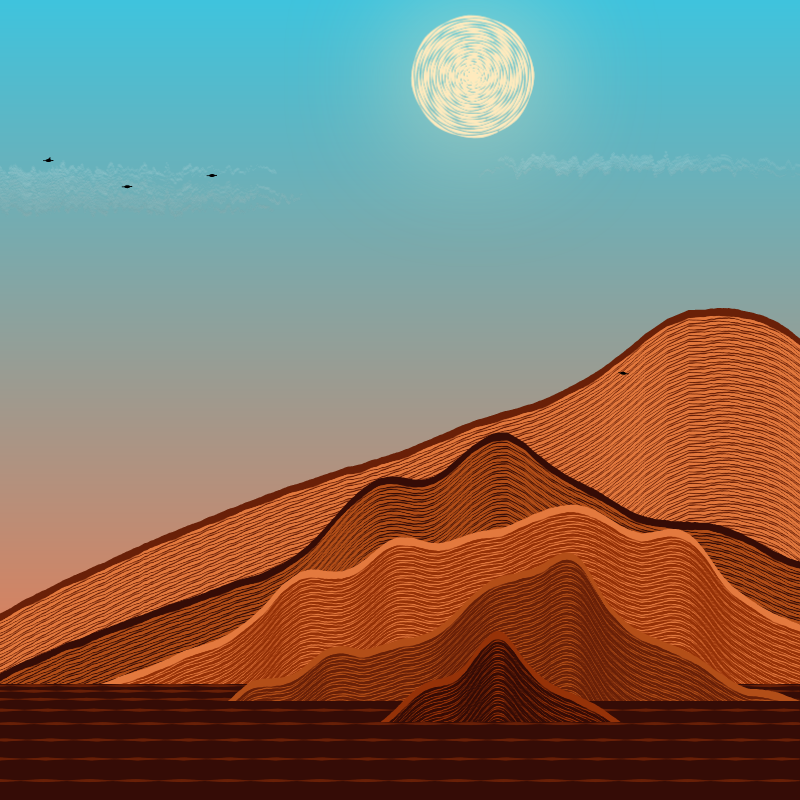 Painted Mountain Sunset #3 static token preview